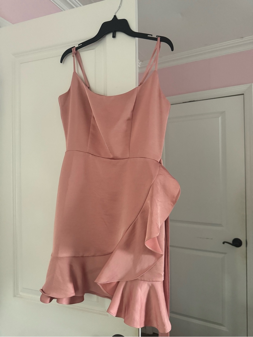 Lulu's Dusty Rose Ruffled Satin Mini Dress